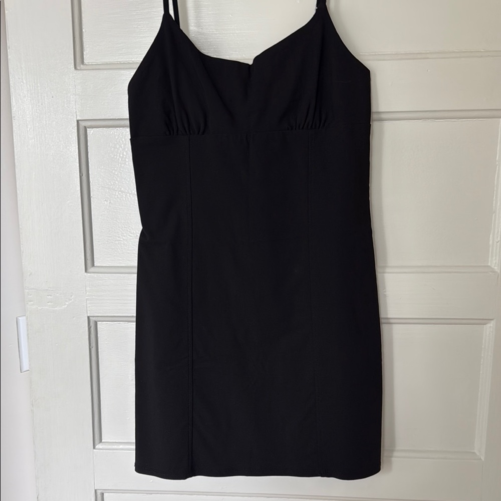 White Fable Black Bodycon Strap Dress